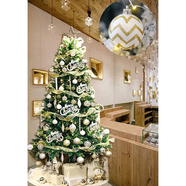 30st julgranskulor White-Gold
