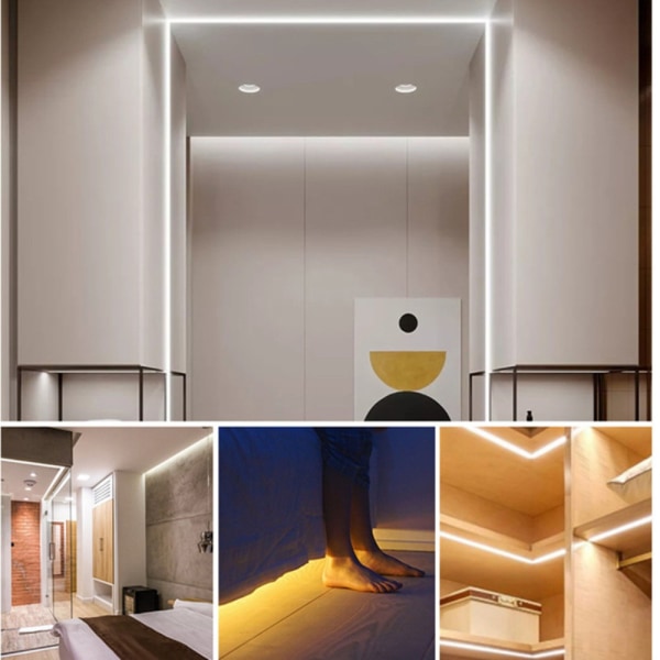 1M/2M/3M/4M/5M LED-lysstripe Nattlys 1MWHITE HVIT