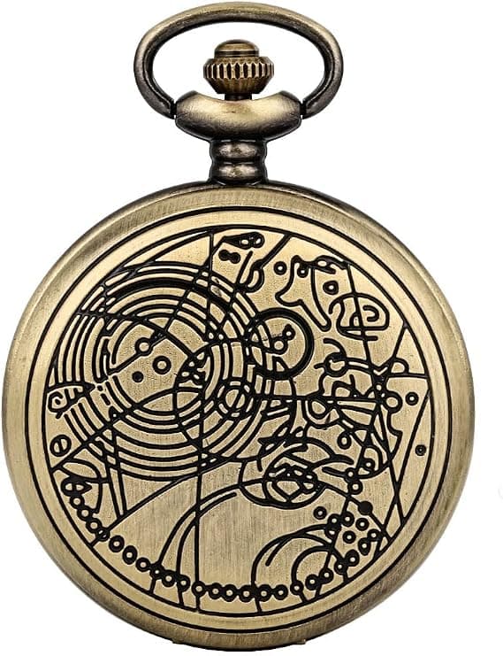 Taskukello Doctor Who riipuksen ja ketjun kanssa retrotyylillä, i