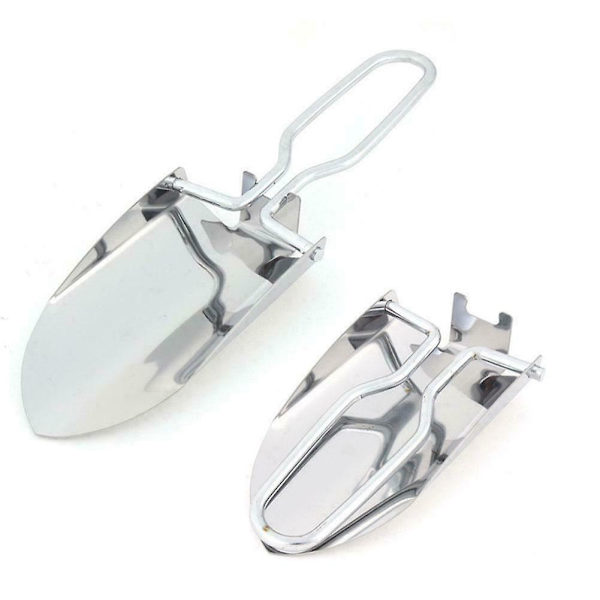 Mini Steel Hopfällbar hopfällbar spade Camping Spade Tool W Garden (silver)(1st) null none