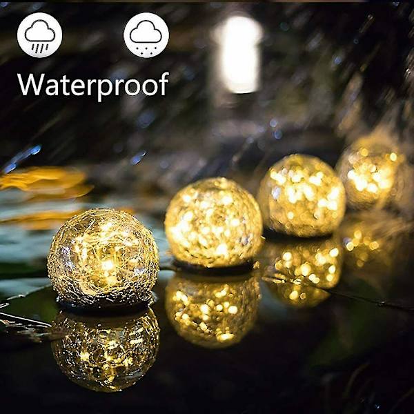 Solar krossat glas utomhus boll trädgårdsväg Disc golv ljus M 12cm