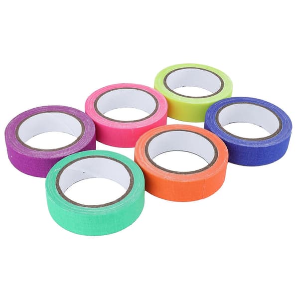 6st Tejp 6 Färger Fluorescerande UV Bomullstyg Tejp Scenföreställningsrekvisita