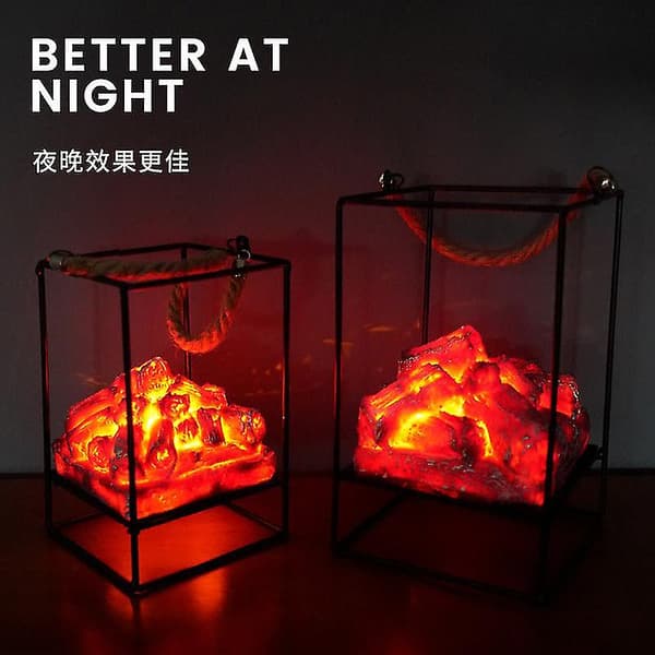 Xmas Rotte Imitat Kullflamme Lampe Led Charcoal red style b