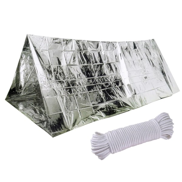 Utomhus bärbar PE Emergency Survival Tent Sovsäck silver