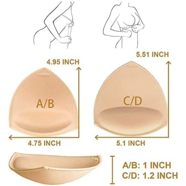 6 par avtagbara BH-kuddar Inlägg Push Up för Sport BH Ccup