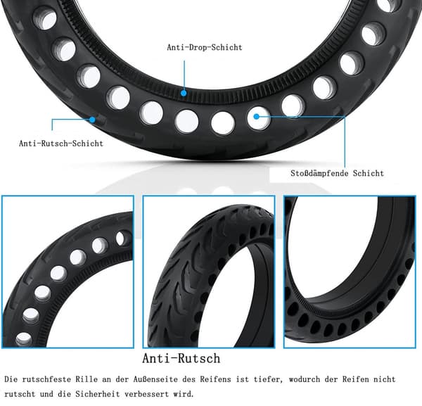 ##/Cykelhjul scooterdæk 8,5 tommer udskiftningsdæk M365 2-delt##/