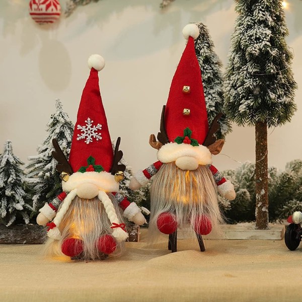 Dekorationer De Gnomes De Noël Poupées Lumineuses en Peluche