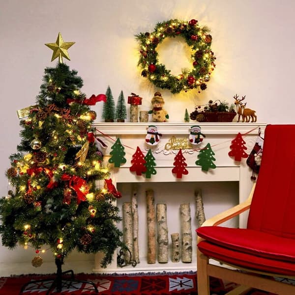 Juleguirlande med lys 20 LED 2 meter juletræ