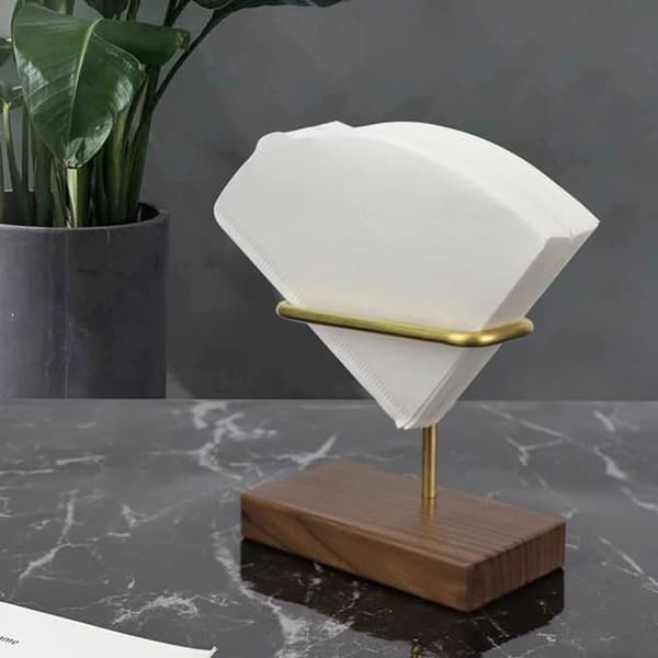 Bambus kaffefilterholder, Bambus Base Kaffepapir Opbevaringsstativ