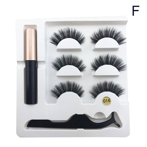 3D Faux mink magneettiset tekoripset magneettisetti (Eyeliner & Magneti blackF 16
