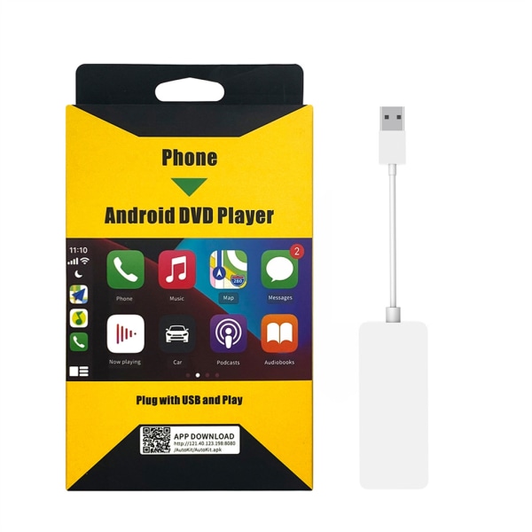 för Carlinkit Wired & Wireless för Carplay Android Auto för Dongle Tablet White