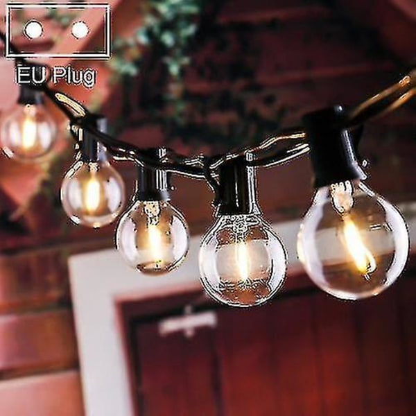 G40-eu-25 G40 7,6 m 175w E12 Ip44 Vattentät Retro Glödlampa String Light