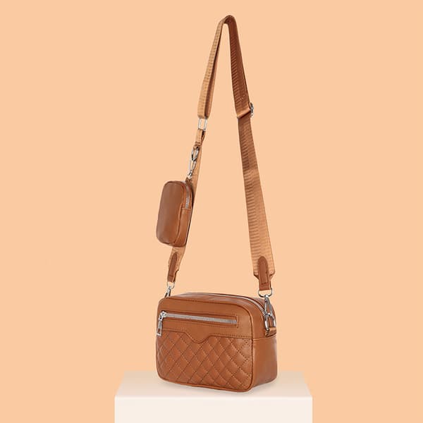 Brun Rhombus Skuldertaske Messenger Taske