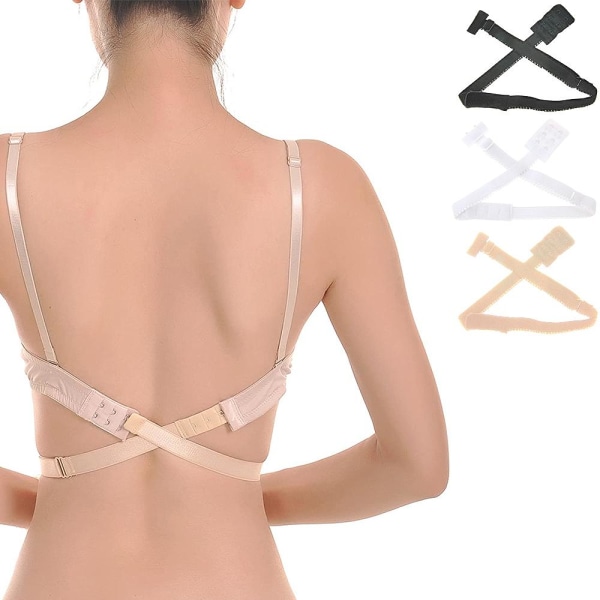 3-Pack Förlängningsband till BH / Low Back - (Svart, vit, beige) multicolor one size