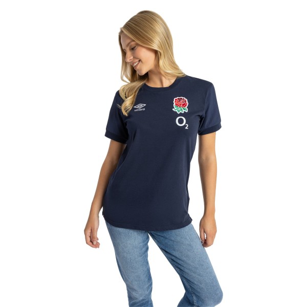 Umbro Dame/Dame 23/24 England Rugby T-shirt Navy Blaz Navy Blazer 16 UK