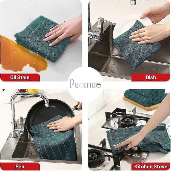 Mikrofiber køkkenhåndklædesæt, fnugfrit, ideelt til tørring af opvask