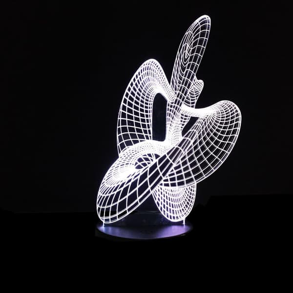 Kunstnerisk Abstraktion Moderne 3D USB Natlampe Farverig Colo