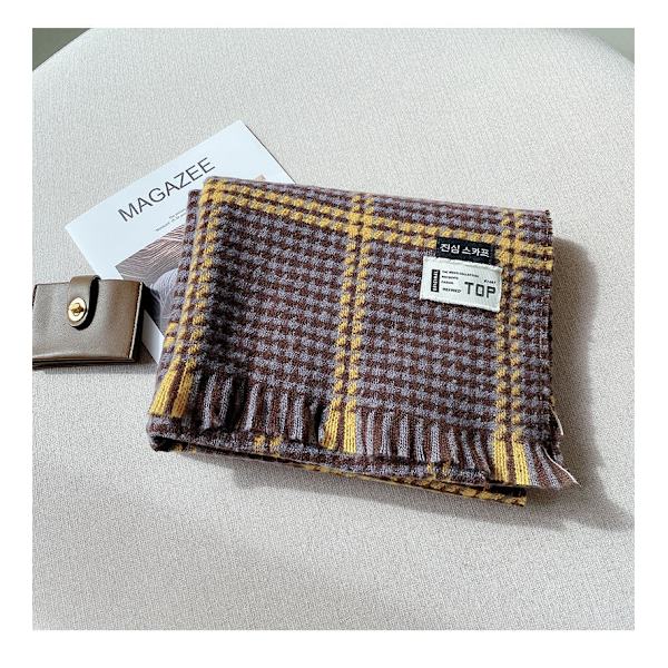 Hold varmen Dame høst Vinter Skjerf Teppe Wrap Sjal Stola Varm Myk Purple brown grid