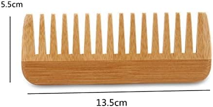 Hårkam av bambu för frisörsalong, böjd fintandad mustaschkam