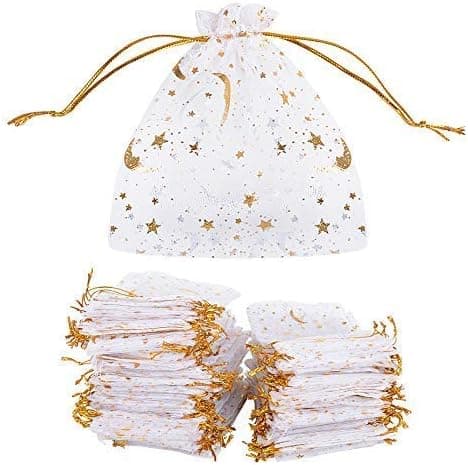 100 kpl Organza-pusseja (9 x 12 cm) Sokeri-pussi Korupussi Makeispussit