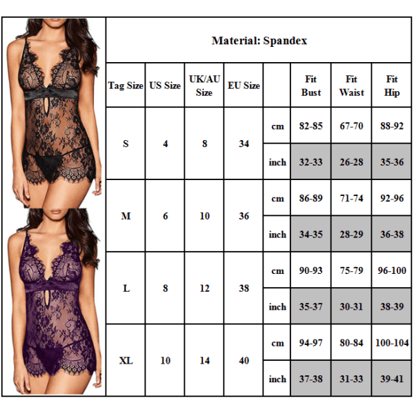 fransar - spets sexiga ögonfransar V jumpsuit aftonklänning - fransa purple S
