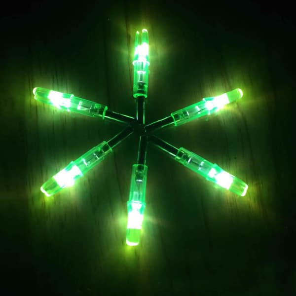 6 ST Shooting Bågskytte Lighted Nock Compound Bow LED Lighted for Arrow Nock Yellow