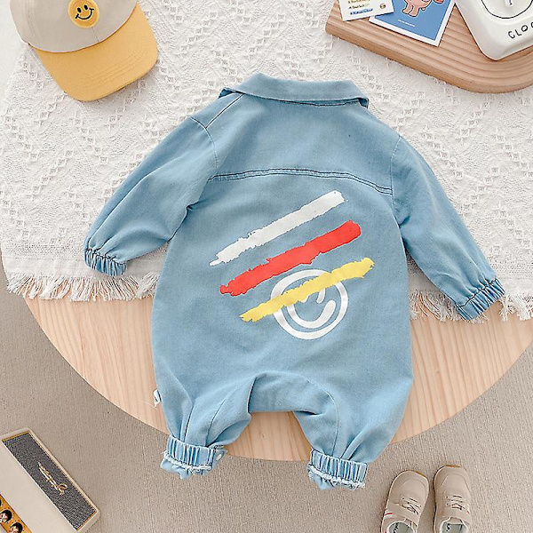 Baby Romper 0-2 år Baby Tøj Efterår Baby Jumpsuit Denim Bodysuits Nyfødt Baby Romper Tøj Baby Pige Tøj