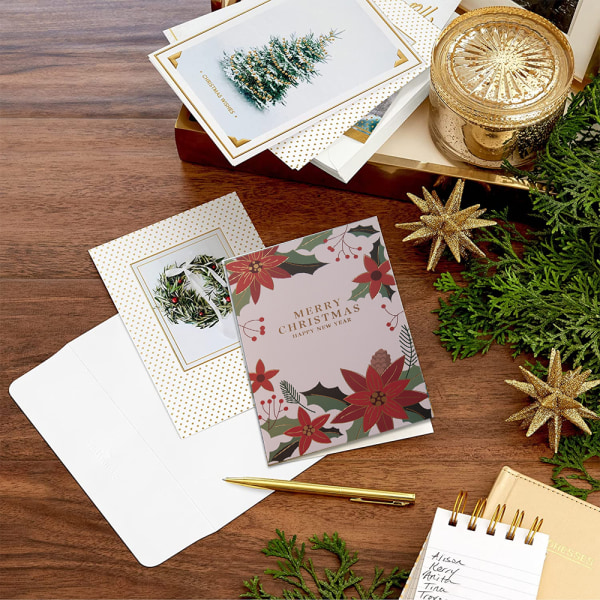 Christmas Eske gratulasjonskort Multi-Pack Sett，Vinter style 2