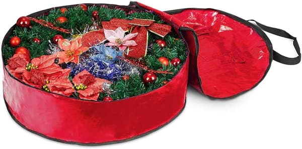 Oppbevaringspose for julekrans 36\" - Garland Holiday Container med rive