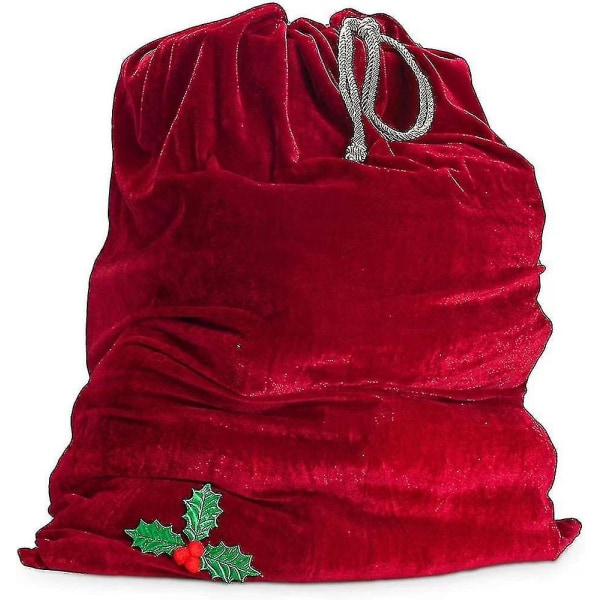 Jul fløyelsnissenposer for julegaveleker Red