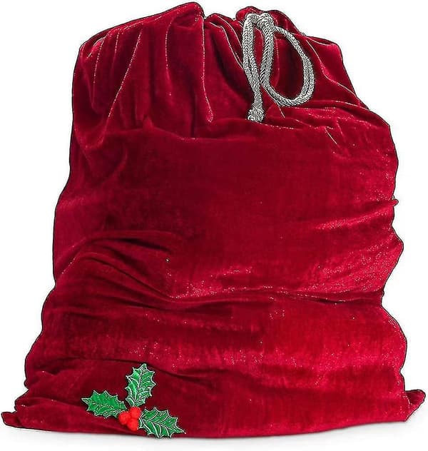 Jul sammetstomtepåsar för julklappsleksak Red