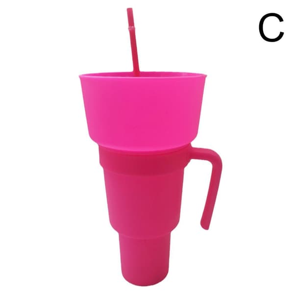 Stadium Tumbler Popcorn Cup Snack Cup Multifunksjonell Kopp 1000ml rose red 1L