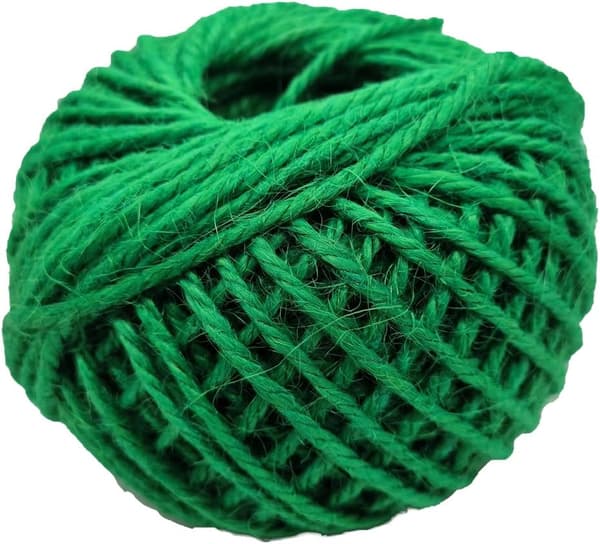 164 fot 2 mm 3-lagers Burgundy Jute String, Jute Garn String, Assorted Color Hampa