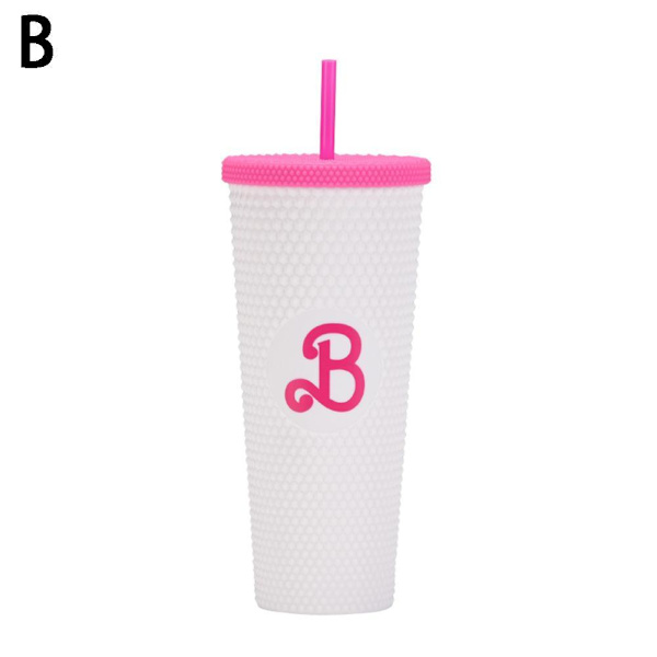 Barbie Dubbade Tumbler Mode Barbie Rosa Akryl Vattenkopp Wit white+pink 700ml