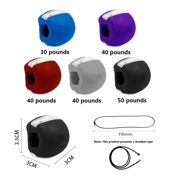 Silica Gel Kæbeøvelse Linje Muskeltræning Fitnessbold purple 4*3.5*3.5cm