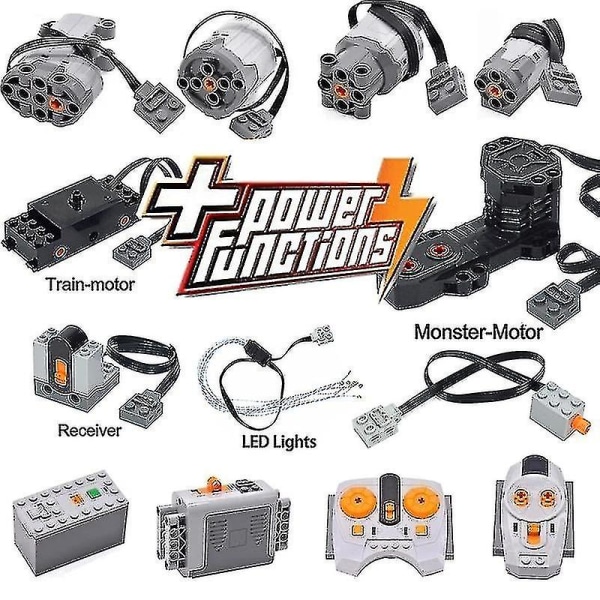 Tekniske deler Compale 91994 74784 61927 Multi Power Functions Tool Servo Blocks Tog Motor Xl Motor Pf Modellsett 88002 From 5V to 9V