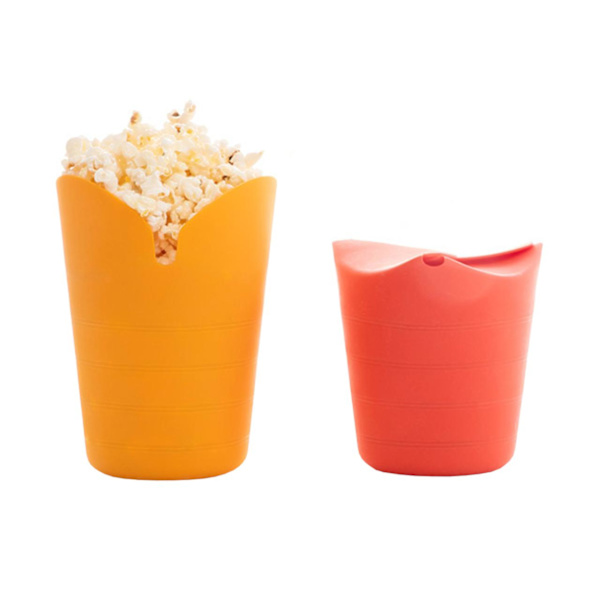 2x Sammenleggbare Popcornskåler til Mikrobølgeovn red