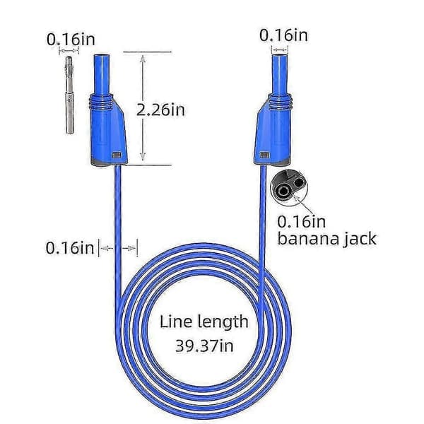 5 stk. bananstik silikone testledninger 4 mm fuldt isolerede sikkerhedsafskærmede stabelbare bananstik bløde