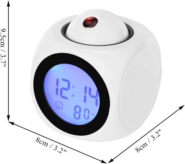 Digital Projektionsur Silent LED Vækkeur 12/24h Loft Pr
