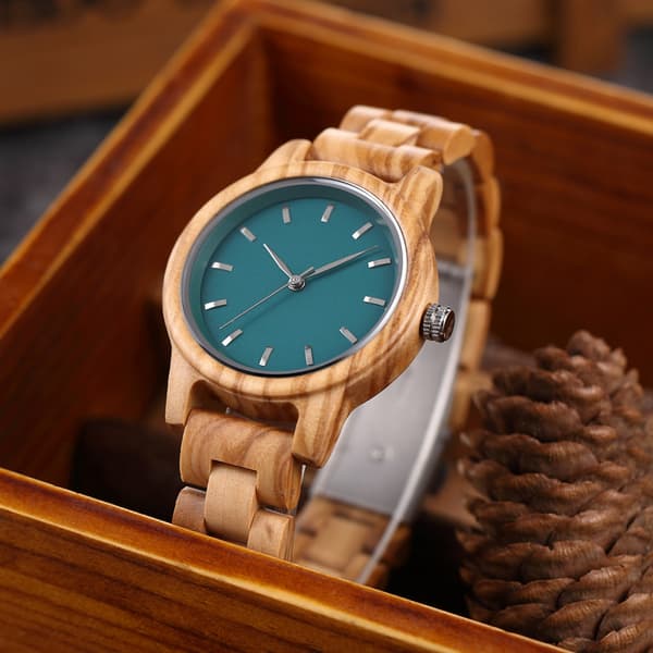 ##/Quartz klocka premium träklocka gjord av naturligt trä analog herrklocka##/