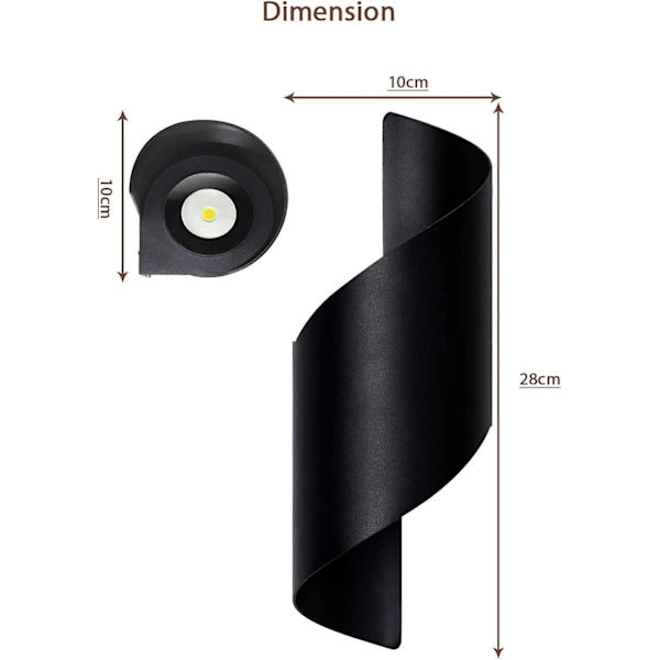 10w Udendørs Væglampe Led Vandtæt Ip66 Moderne Aluminium Eksteriør