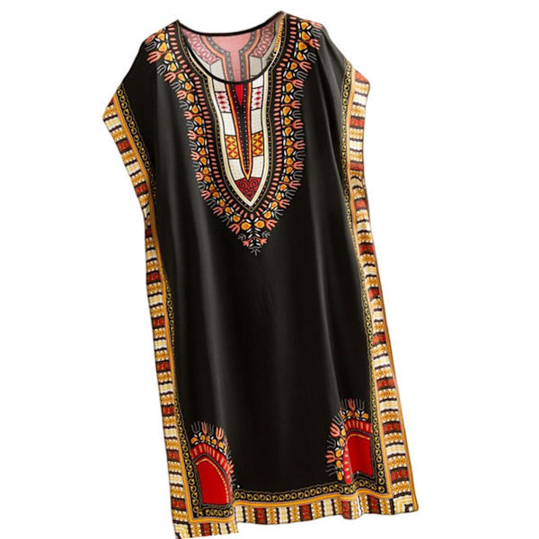 Dammode strandlovsklänning Boho Elegant etnisk klänning Black