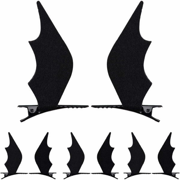 4 par Halloween-hårklämmor Bat Wings Clip Devil Clips Hårnålshår