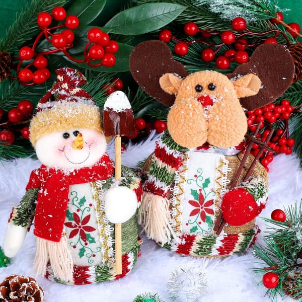 3-pack julsittande Santa Snowman Renbord