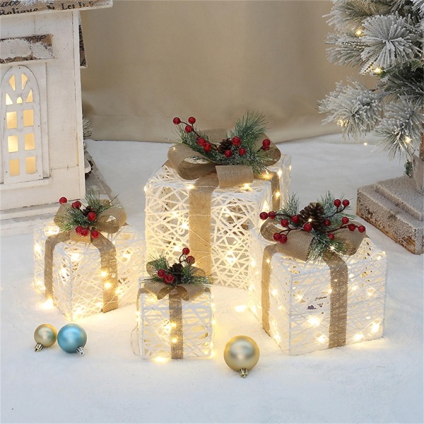 LED Light Up presentaskar till jul 1 set, 60 LED-lampor, perfekt för träd, veranda och trädgårdsdekorationer null - B
