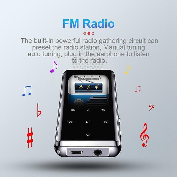 Opptaker Profesjonell HD Støyreduksjon Stemmeopptaker Tapsfri HIFI-spiller FM-sender MP3 Bluetooth E-bok 8GB