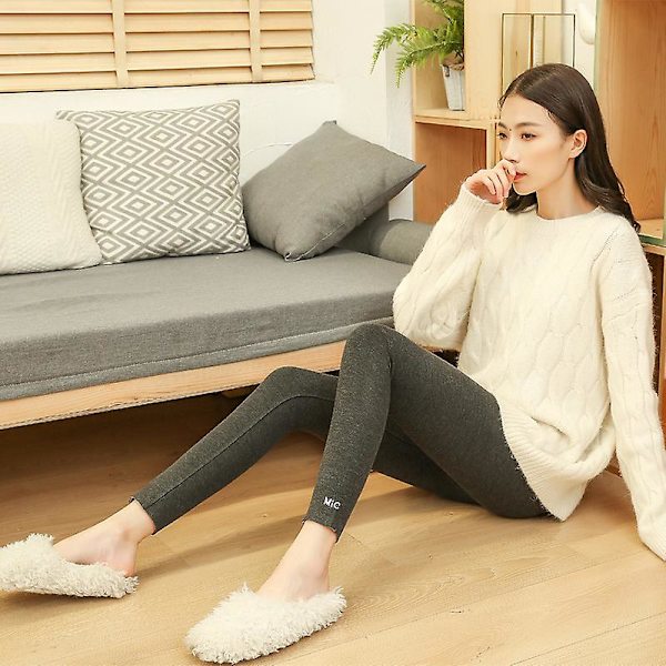 Kashmir ull Leggings hög midja Gray XL