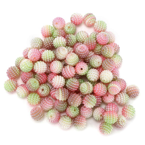 200 stk perleperler farget perlemorsgradient Bayberry-formede bobleperler med hull for DIY smykkelaging dekorasjon#8