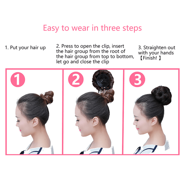 Synthesis Claw Clip Chignon Extension Clip Hårstykke krøllete hår 3