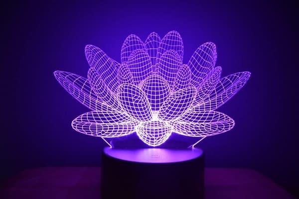 Lotus 3D Illusion Night Light Acrylic Light 3D Arts Lotus LE